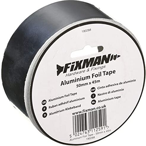 Fixman, Nastro adesivo in alluminio, 50 mm x 45 m, Grigio (argento)