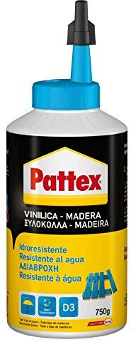 Pattex Vinilica Idroresistente, Colla per Legno resistente all'acqua, Adesivo Acetovinilico per Montaggi, Assemblaggi e Laminature in Ambienti Umidi e Caldi, 750g