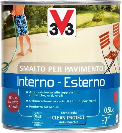 V33 Smalto per Pavimenti Interno o Esterno all'Acqua, 0.5 L