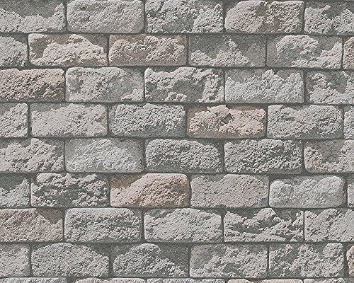 A.S. Creation 95834 – 1 pietra 10.05 x 0.53 m/Brick Wallpaper – grigio