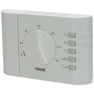VIMAR 02900.1 Termostato Ambiente elettronico a Rotella, da Parete a Batteria, Bianco