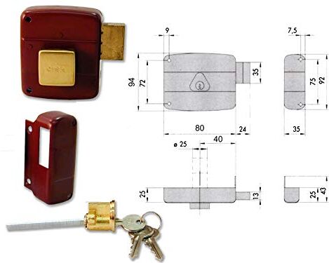 CISA 50130-40-1 SERRATURA APPLICARE CILINDRO STACCATO DX