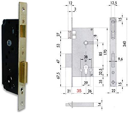 CISA 5C110-70-0 SERRATURA INFILARE CILINDRO SAGOMATO BQ F22