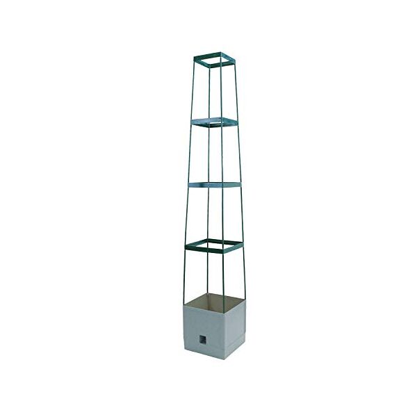 bio green - maxitom, torre per piante rampicanti, con riserva d'acqua, colore: grigio