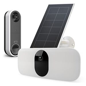 Arlo Essential Floodlight, telecamera di videosorveglianza, pannello solare e video doorbell wi-fi - bianco, con 90 giorni Secure inclusi