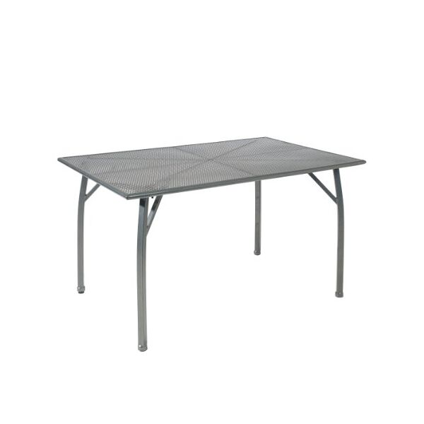 greemotion tavolo da giardino in metallo toulouse - tavolo da esterno rettangolare con ripiano a rete - tavolino da balcone con piedi regolabili, 140x90x74cm