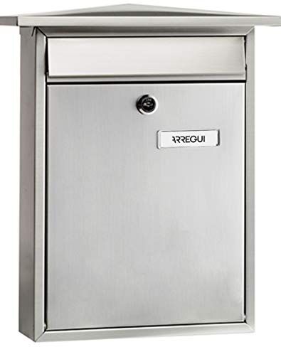 ARREGUI Home E5717 Cassetta Postale Individuale in Acciaio Inossidabile, Cassetta della Posta da Parete, Cassetta delle Lettere, Fondo Stretto, Dimensione M (DIN A4 e Riviste), Facile da Montare, Inox