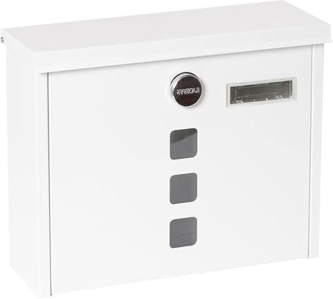 ARREGUI Chance E7101 Postale in Acciaio, Cassetta della Posta con Serratura Coperta e Portanome, Facile de Montare, Bianco, Formato M (DIN A4 e riviste) - 24,5x31,2x10 cm