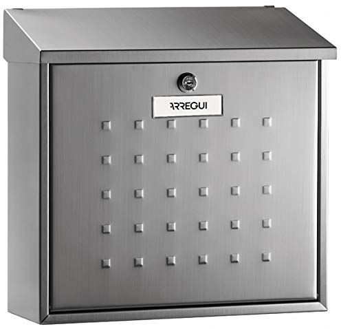 ARREGUI Premium Maxi E5617 Cassetta Postale Individuale in Acciaio, Di Grandi Dimensioni, Cassetta della Posta da Parete, Dimensione L (Riviste e Buste C4), Facile da Montare, Inox