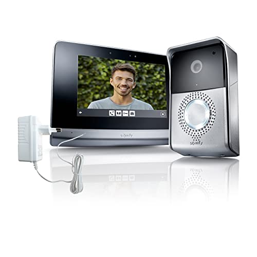 somfy 2401446 - videocitofono v500, con touch screen da 7 pollici   nero/grigio metallizzato   visione notturna   [classe di efficienza energetica a]