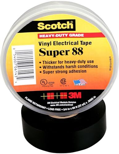 3M 3 M – Premium PVC Isolamento Elettrico Nastro Nastro di 19 mm 19 x 20 scotchsuper88 x20 m SW