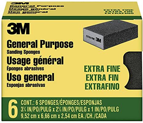 3M CP000-6P-CC Spugna abrasiva grana extra fine, nera, 9,5 x 6,5 cm