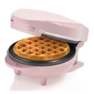 Bestron Waffle Maker, Piastra per waffel mini Ø10 cm, piccola macchina per waffel con rivestimento antiaderente, per compleanni di bambini, feste di famiglia, Pasqua o Natale, 550 watt, colore: rosa
