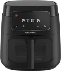 Grundig FRY 7320 - Friggitrice ad aria calda, capacità 7,6 l, 1750 W, display touch, ampia finestra di visualizzazione, regolazione della temperatura e dell'ora, rivestimento antiaderente, cestello