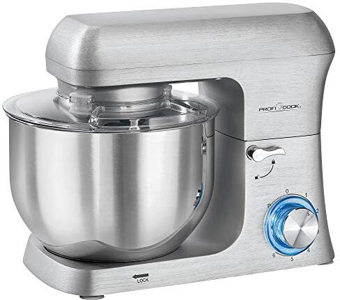 Profi Cook Impastatrice ProfiCook PC-KM 1188, potente motore Long-Life Profi (1500 Watt), 8 velocità, grande ciotola in acciaio inox da 6 litri per max. 3–3,5 kg di preparazione della pasta, acciaio inossidabile