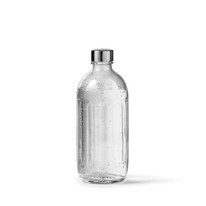 aarke Bottiglia di Vetro per Carbonator Pro (Gasatore d’acqua), Lavabile in Lavastoviglie, Dettagli in Acciaio, 800ml