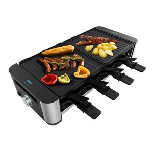 Cecotec Cheese&Grill 8200 Raclette in legno 1200 W, superficie grill, 8 pentole singole, termostato regolabile, design rimovibile