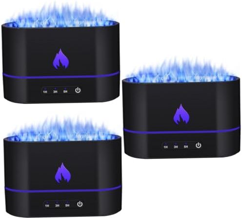 Zerodeko 3 Pz Macchina Per Aromaterapia Diffusore Di Aromi Per La Casa Aroma Di Fiamma Diffusore Di Oli Essenziali Per Auto Diffusore D'olio Arredamento a Led Addominali 3d Olio Essenziale