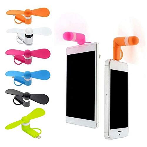 CTOBB Mini ventilatore USB portatile Cool Phone Gadget Tester per iPhone 5 5s 6 6s 7 plus 8 X XR XS per Android Samsung Micro bianco