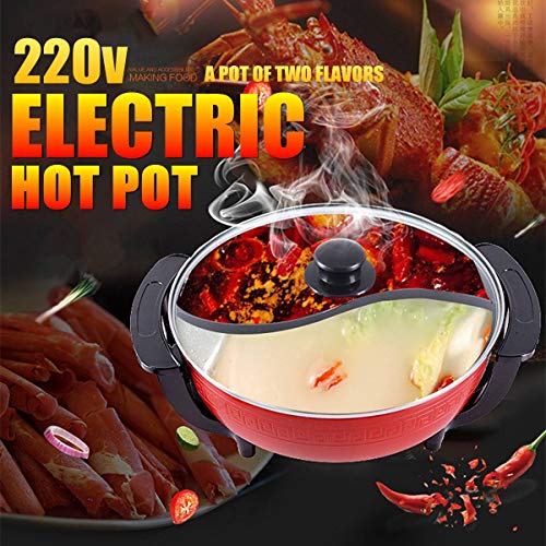 Hmcozy Shabu 1800W 220V 6L antiaderenti casa elettrico Hot Pot Table Top cucina senza fumo in alluminio 30 centimetri 5 Temperatura Impostazioni UK/EU/AU