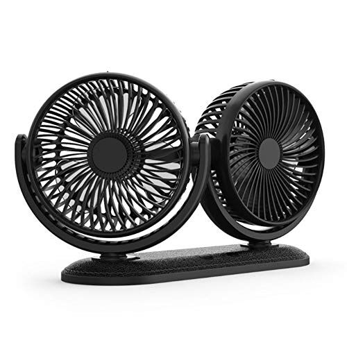 SHYYL USB Fan, ruotabile doppio ventilatore Capo Adjustable Car 3 costi Dashboard Desk Auto Ventilatore per Home Office Outd tenda da campeggio Beach o auto