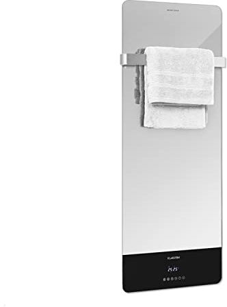 Klarstein Smart Stufa Elettrica Basso Consumo, Termoconvettore a Parete 850W Termosifone Elettrico, Riscaldamento Elettrico, Pannello Radiante Infrarossi, Lampada Riscaldante, WiFi/App, IP24 No CO2