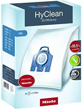 Miele 9917730 GN HyClean 3D Efficiency, Sacchetti per Aspirapolvere, Cattura in Maniera Sicura la Polvere Aspirata, 4 Confezioni, Ricambio Originale