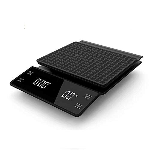 BNMMJ Coffee Pot Electronic Scale Hand Drip Coffee Scale 0.1g/3kg 5kg Precision Sensors Kitchen Food Scale Waterproof Scale Kitchen Weigh Food Food Scales For Weighing Kitchen Scale Black3KG