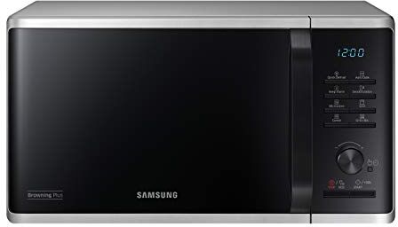 Samsung MG23K3515AS/EG - Forno a microonde con grill, 800 W, 23 l, larghezza 48,9 cm, rapida scongelamento, 27 programmi automatici, colore: Argento