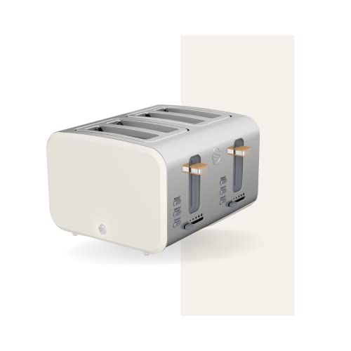Swan 4 Slice Nordic Toaster Tostapane (4 fette, bianco, acciaio inossidabile, 1500 W, 330 mm, 290 mm)