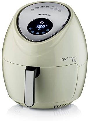 Ariete Airy Fryer XXL 4618, Friggitrice ad Aria 7 Litri, Timer da 60 Minuti, LCD e Touchscreen con 7 Modalità di Cottura, Temperatura Massima 200° C, Capacità 2,5Kg, 1800W, Beige