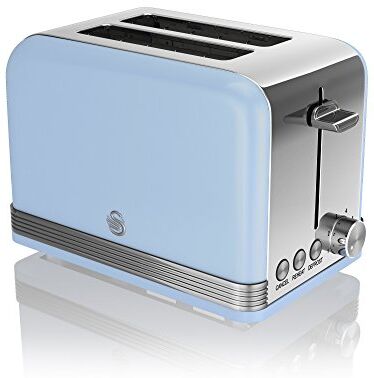 Swan ST19010BLN 2-Slice Retro Toaster, 815 W, Blue