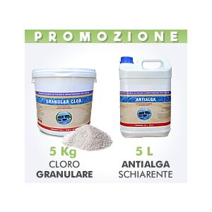 Piscine Italia 5 Kg Cloro Granulare + 5 L Antialga