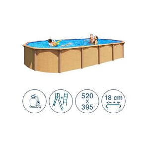 Piscine Italia Piscina Fuori Terra In Acciaio Abak Effetto Legno Osmose 520x395x132cm