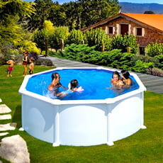 piscine italia piscina fuori terra gre in acciaio rotonda 350x1,32 atlantis kit pr358