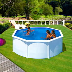 piscine italia piscina fuori terra gre in acciaio rotonda 240x1,20 fidji kit240eco