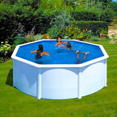 piscine italia piscina fuori terra gre in acciaio rotonda 300x1,20 fidji kit300eco