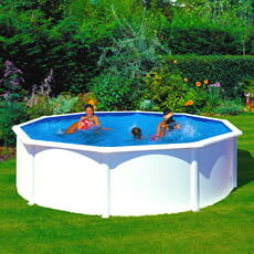 piscine italia piscina fuori terra gre in acciaio rotonda 460x1,20 fidji kit460eco