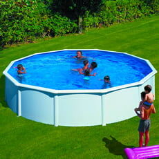 piscine italia piscina fuori terra gre in acciaio rotonda 550x1,20 fidji kit550eco