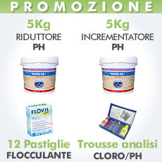 Piscine Italia Kit Regolazione Ph Piscina + Trousse Di Analisi Del Cloro/ph