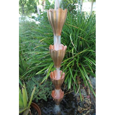 Catena Per Pioggia A Coppa Rame Per Grondaie Forhome® - Fluidibilità 5/5 - Kit C Catena Per Pioggia A Coppa Rame Per Grondaie Forhome® - Fluidibilità 5/5 - Kit C