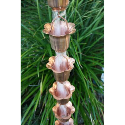Catena Per Pioggia A Coppa Rame Per Grondaie Forhome® - Fluidibilità 4,5/5 - Kit Catena Per Pioggia A Coppa Rame Per Grondaie Forhome® - Fluidibilità 4,5/5 - Kit
