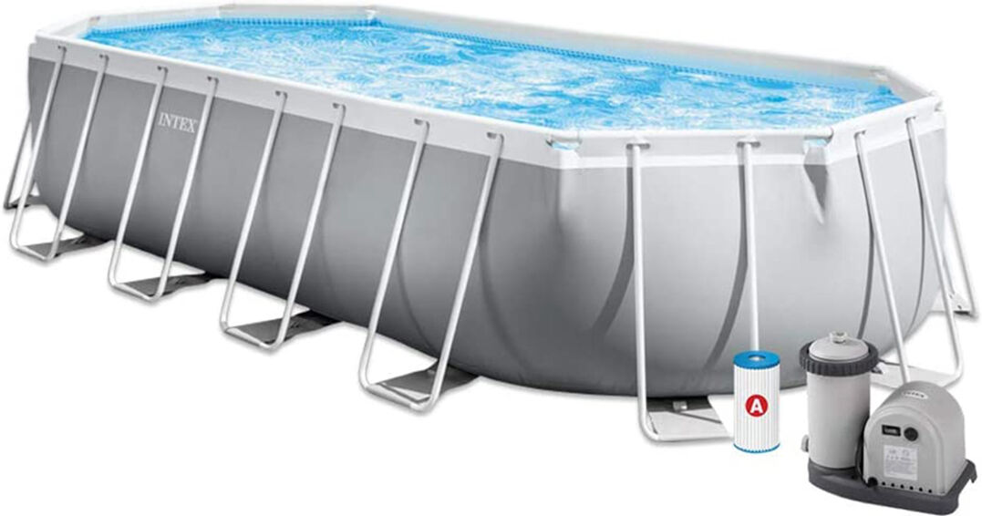 piscina intex fuori terra ovale prism frame dim.610x305x122cm litri 18202, filtr