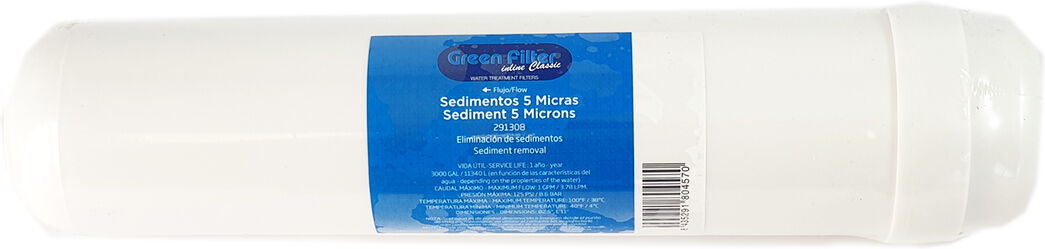 Filtro In Linea A Sedimenti Green Filter 1/4" Fpt 2,5"X11" - 5 Micron