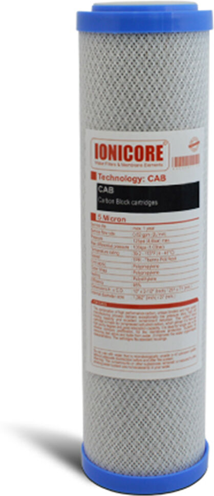 Ionicore Cartuccia Filtro Carbon Block 2,5"X10" - 5 Micron (Or)