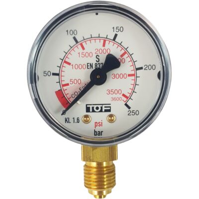 Manometro Co2 Ricambio Ø50-Scala Bar E Psi-Fondo Scala 250 Bar Per Cod. 01012002 Manometro Co2 Ricambio Ø50-Scala Bar E Psi-Fondo Scala 250 Bar Per Cod. 01012002