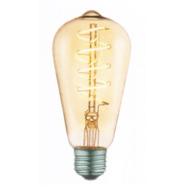 lampadina vintage design ambra attaco e27 con spirale led bianco caldo 4w