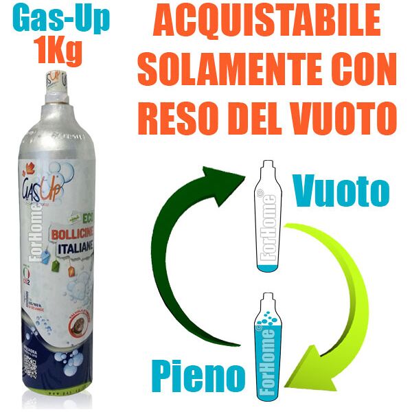 servizio ricarica bombola co2 da 1kg a domicilio gas-up (per sistemi di gasatura