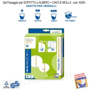 Fissaggio Per Amache Sospese Pensili Kit Per Soffitto O Albero + Cavo E Molla As