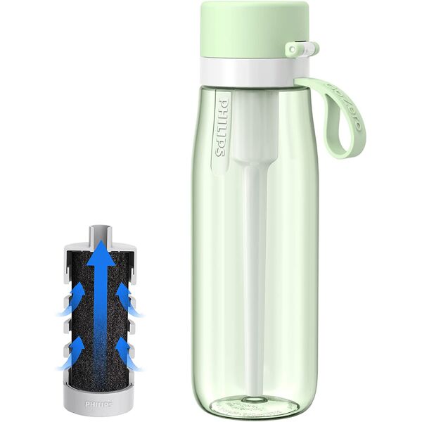 borraccia philips gozero filtra acqua, 1 filtro incluso, daily bottle 660ml filt